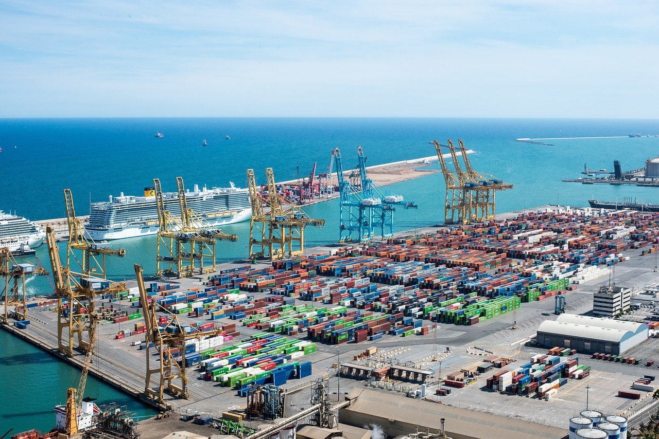 Photo of the Port of Barcelona from the Montjuic